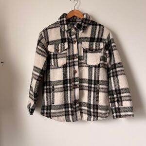 Avec Les Filles Plaid Shacket Shirt Jacket Size Small